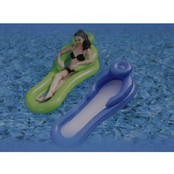 Surf Club Green Mesh Flip Flop Pool Float Adult Size 68x33 NIB - Picture 1 of 3